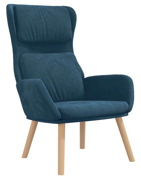 Relaxační křeslo modré samet 341361