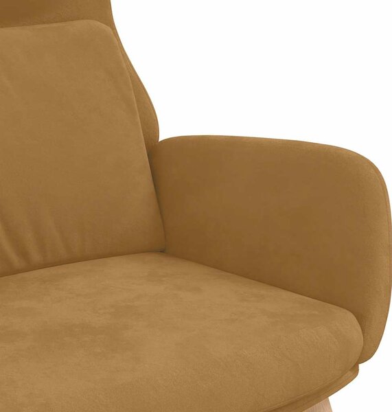 Relaxační křeslo hnědé samet 341359