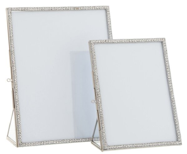 Stříbrný kovový fotorámeček s kamínky Jewel XL - 20*25 cm - J-Line by Jolipa