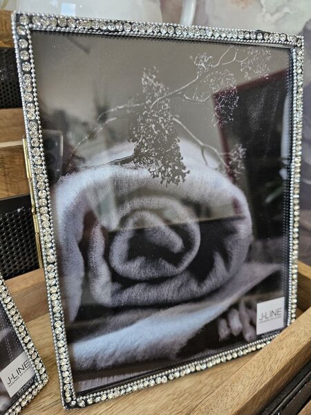 Zlatý kovový fotorámeček s kamínky Jewel XL - 20*25 cm - J-Line by Jolipa
