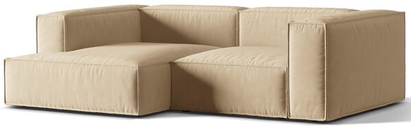 Micadoni Sametová rohová pohovka Nuria 252 cm, levá