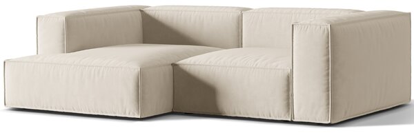 Micadoni Sametová rohová pohovka Nuria 252 cm, levá