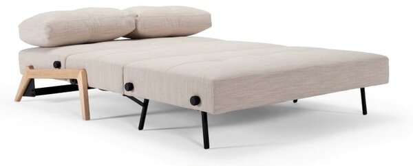 Béžová rozkládací pohovka Innovation Cubed Wood Linen Sand Grey, 96 x 147 cm