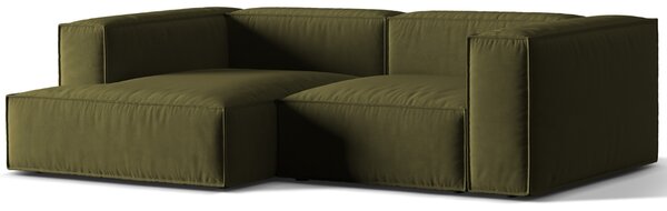 Micadoni Sametová rohová pohovka Nuria 252 cm, levá