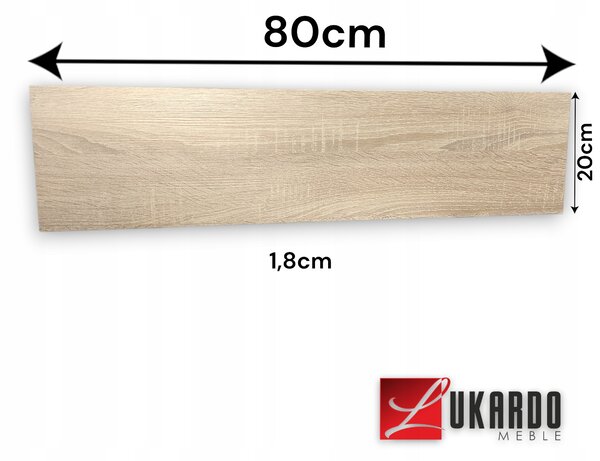 Police laminovaná deska Lukardo 80 x 20 cm dub sonoma světlý