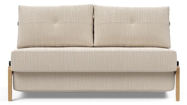 Béžová rozkládací pohovka Innovation Cubed Wood Linen Sand Grey, 96 x 147 cm