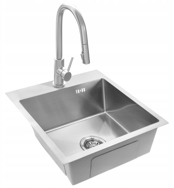 REA DŘEZ LEO 40 KARTÁČOVANÁ OCEL + BATERIE FRESH NIKL