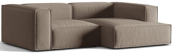 Micadoni Sametová rohová pohovka Nuria 252 cm, pravá