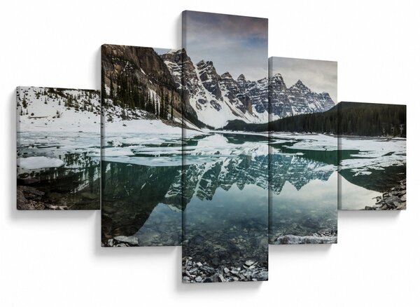 Obraz - jezero v zimě (125x70 cm)