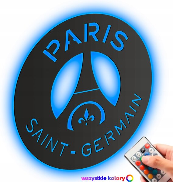 FC PARIS SAINT-GERMAIN Dřevěný LED obraz Dekorace interiéru FOTBAL