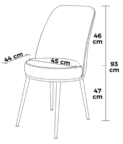 Set 2 ks. jídelních židlí Pufenda (černá + chromová)