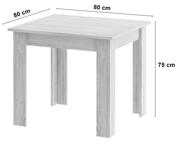 Jídelní set 1 + 4, stůl MADO ARTISAN 80x80 + židle BALI MARK černá