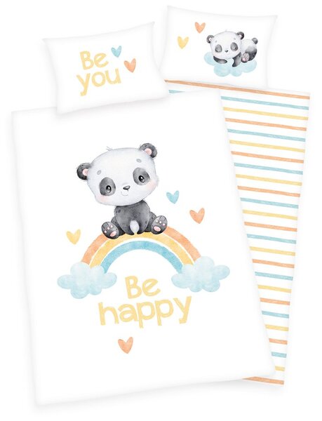 Herding Povlečení pro miminka Rainbow Panda 100x135/40x60cm