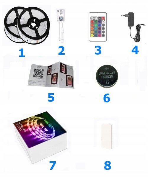 LED pásek 15M RGB 5050 WiFi DÁLKOVÝ OVLADAČ APLIKACE TUYA HUDBA SET 12V 30led/m