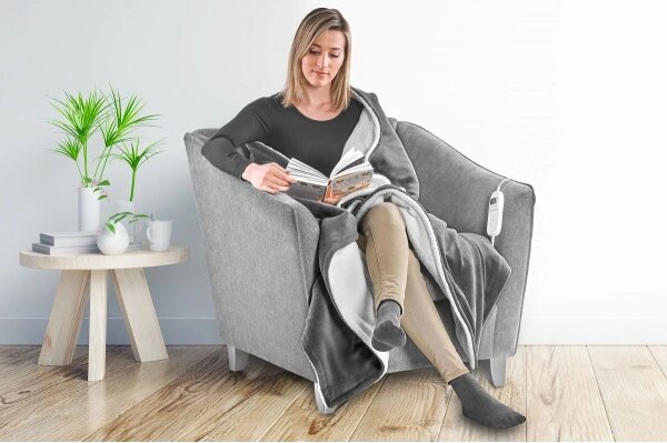 Concept DV7420 - Elektrická vyhřívaná deka 160W/230V 180x130 cm šedá/bílá