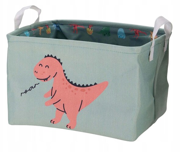 Dětský úložný box 30x25 cm - Dino, zelený, H&L