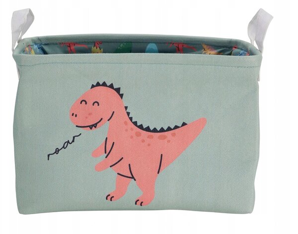 Dětský úložný box 30x25 cm - Dino, zelený, H&L