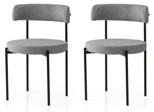 Set 2 ks. jídelních židlí Gindera V2 (černá + tmavě šedá)