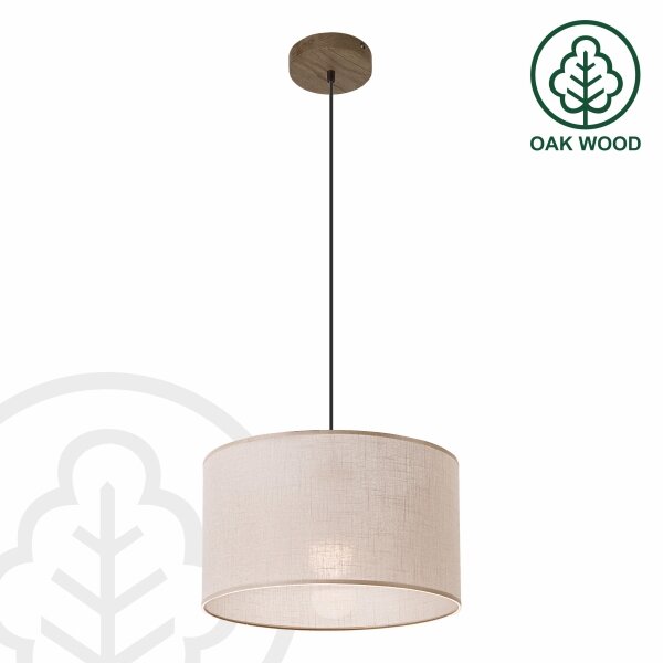 Brilagi - LED Lustr na lanku ANTHONY 1xE27/60W/230V dub ořech/béžová