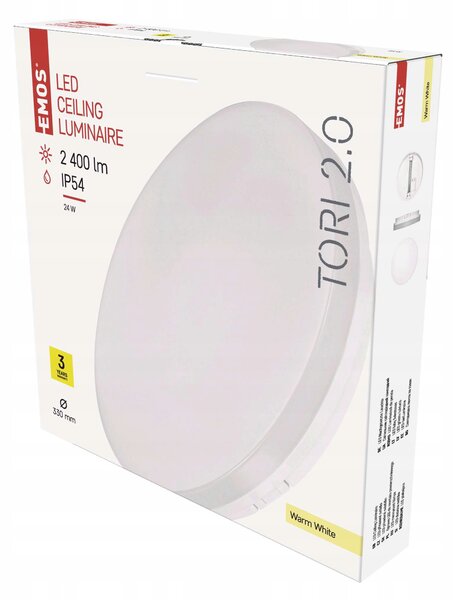 LED kulaté svítidlo Tori 24W IP54 teplá bílá EMOS