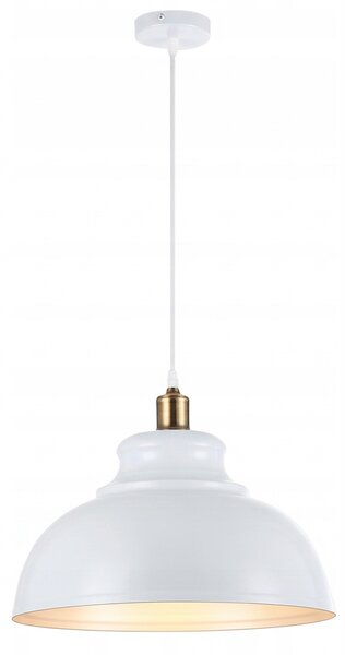 LAMPA WISZĄCA SUFITOWA E27 ŻYRANDOL LOFT MODERNÍ BÍLÁ + MĚĎ do obývacího pokoje
