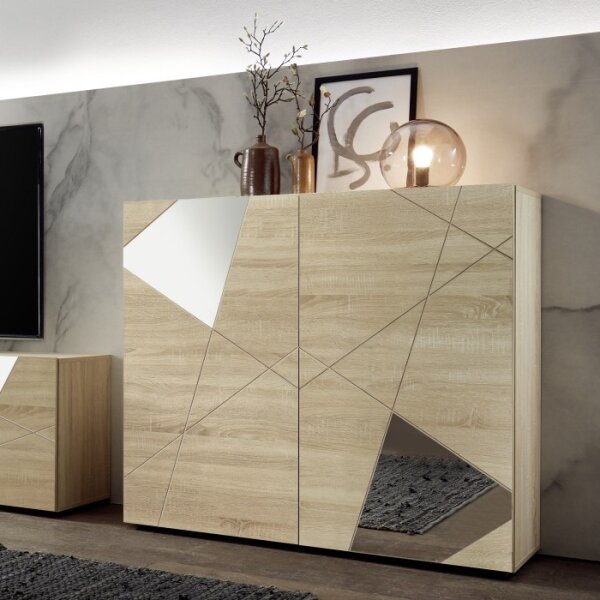 Komoda TAVRI 121x111x42 cm dub sonoma