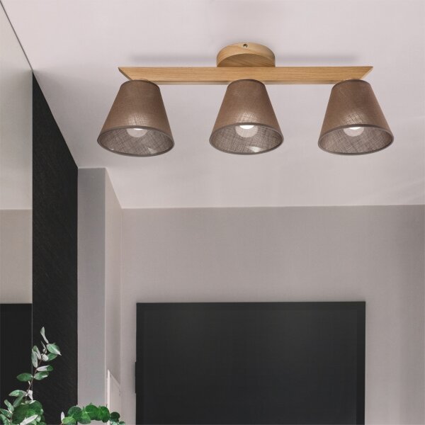 Brilagi - LED Přisazený lustr ANTHONY 3xE14/40W/230V dub/hnědá