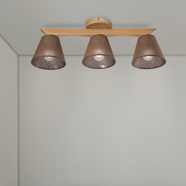 Brilagi - LED Přisazený lustr ANTHONY 3xE14/40W/230V dub/hnědá