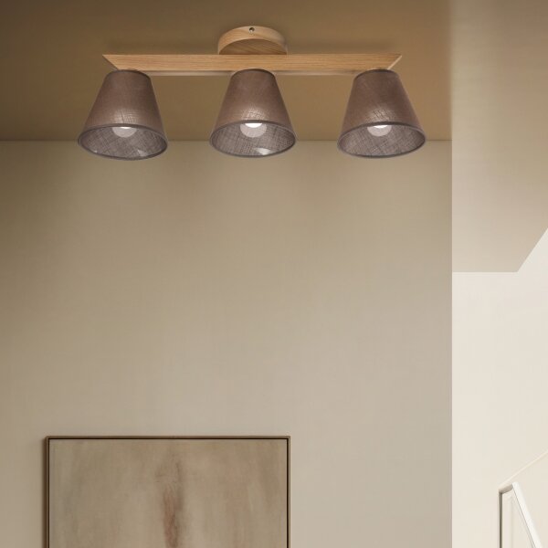 Brilagi - LED Přisazený lustr ANTHONY 3xE14/40W/230V dub/hnědá