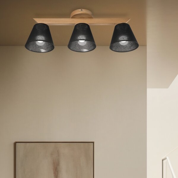 Brilagi - LED Přisazený lustr ANTHONY 3xE14/40W/230V dub/černá