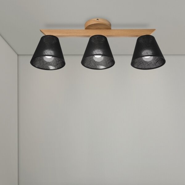 Brilagi - LED Přisazený lustr ANTHONY 3xE14/40W/230V dub/černá