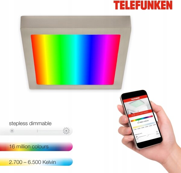 Telefunken 309602TF - LED RGBW Stropní svítidlo LED/18W/230V 2700-6500K WiFi