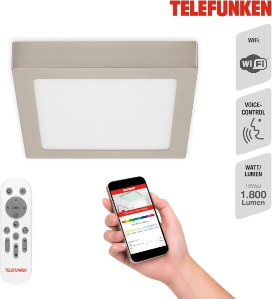 Telefunken 309602TF - LED RGBW Stropní svítidlo LED/18W/230V 2700-6500K WiFi
