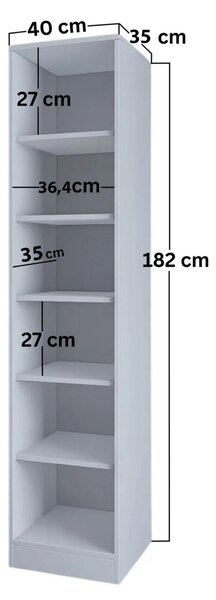 Policová skříň Luckiny (bílá)