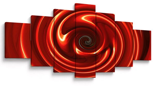 Abstraktní obraz - červená spirála (210x100 cm)
