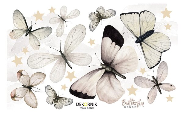 Sada nástěnných samolepek ve tvaru motýlů Dekornik, 110 x 70 cn