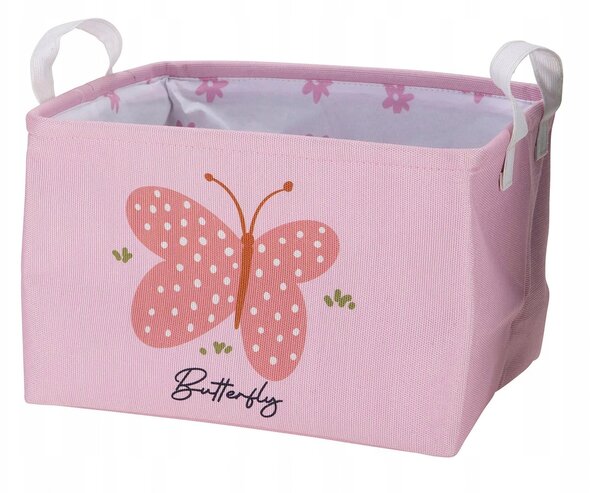 Dětský úložný box 30x25 cm - Motýl, růžový, H&L