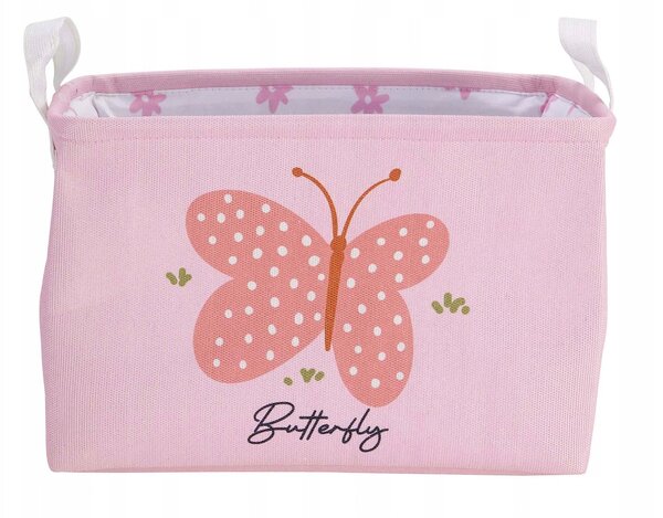 Dětský úložný box 30x25 cm - Motýl, růžový, H&L