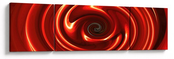 Abstraktní obraz - červená spirála (170x50 cm)