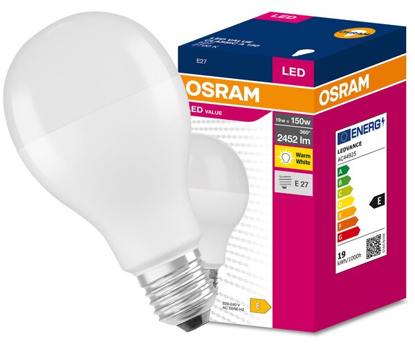 LED žárovka 19W = 150W E27 Osram 2452lm 2700K teplá bílá