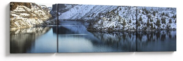 Obraz - zimní krajina s jezerem (170x50 cm)