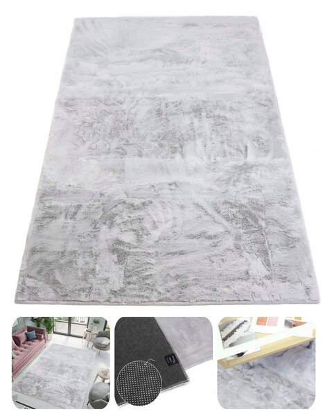 Koberec ELSIMONE CARPET šedý obdélníkový s krátkým vlasem 100x150 cm