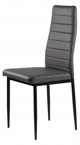 Židle ModernHome umělá kůže šedá 4 ks