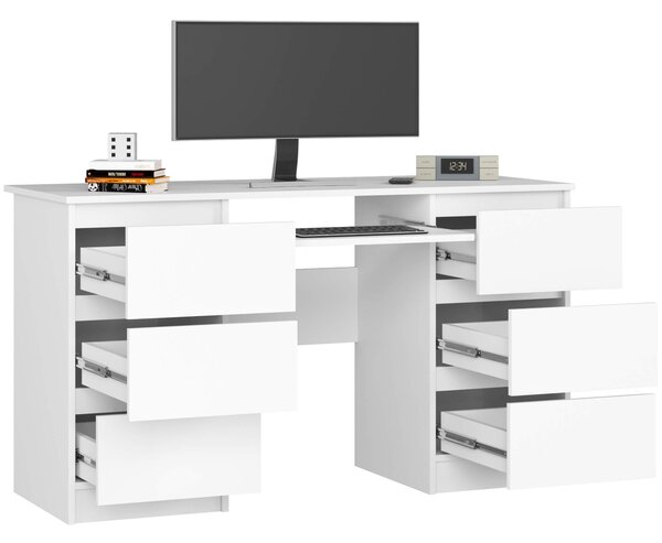 Ak furniture Psací stůl A-11 135 cm bílý