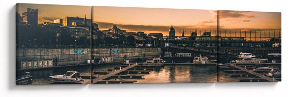 Obraz - přístavní městečko (170x50 cm)