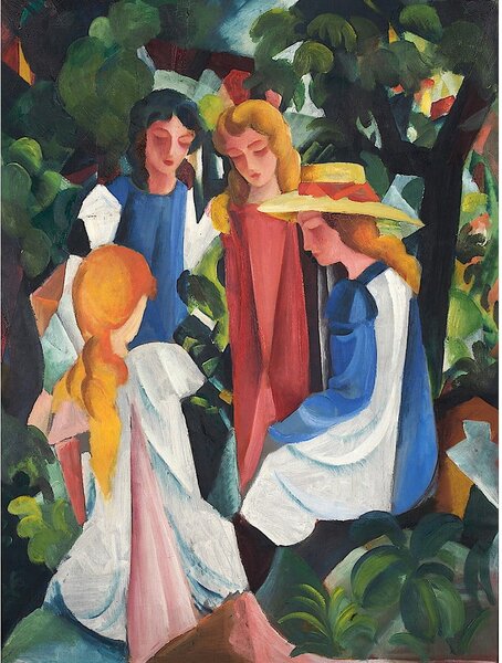 Reprodukce obrazu August Macke - Four Girls, 40 x 60 cm