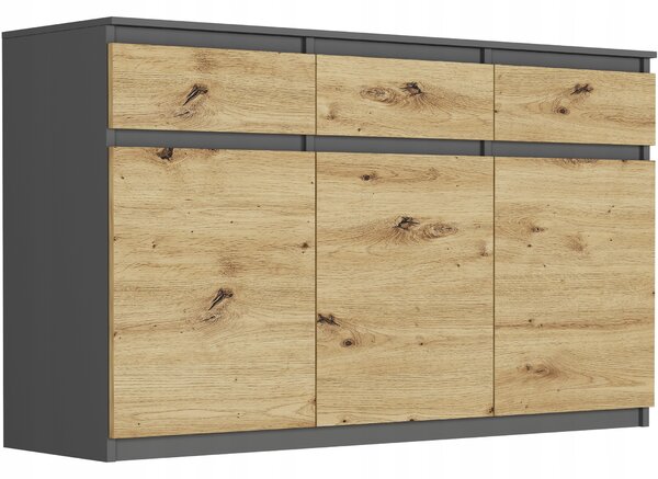 Komoda Framire 120 x 40 x 98 cm antracit matná
