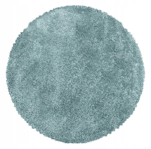 Ayyildiz, Kusový koberec Fluffy Shaggy 3500 blue kruh, 80x80 (průměr) kruh, modrá, ložnice