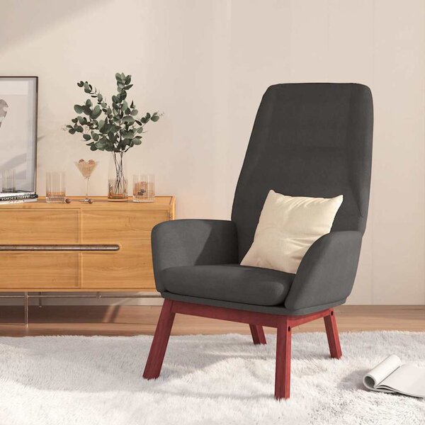 Relaxační židle tmavě šedá textil 341384