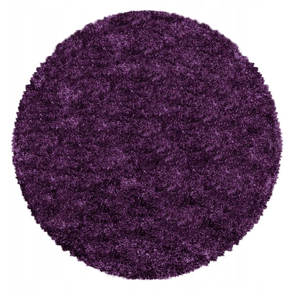 Ayyildiz, Kusový koberec Fluffy Shaggy 3500 lila kruh, 120x120 (průměr) kruh, fialová, ložnice